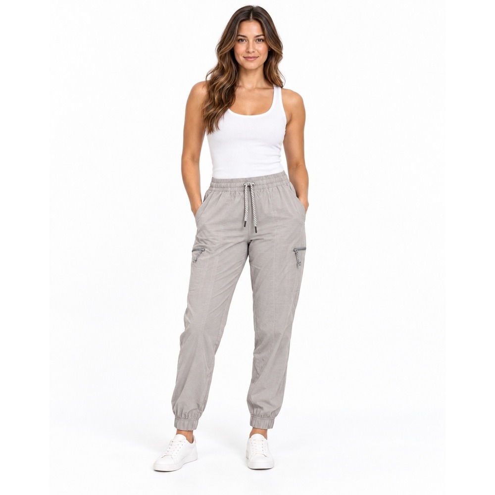 NWT Avalanche Outdoor Supply Graphite Gray Striated Woven Jogger Pants Womens M